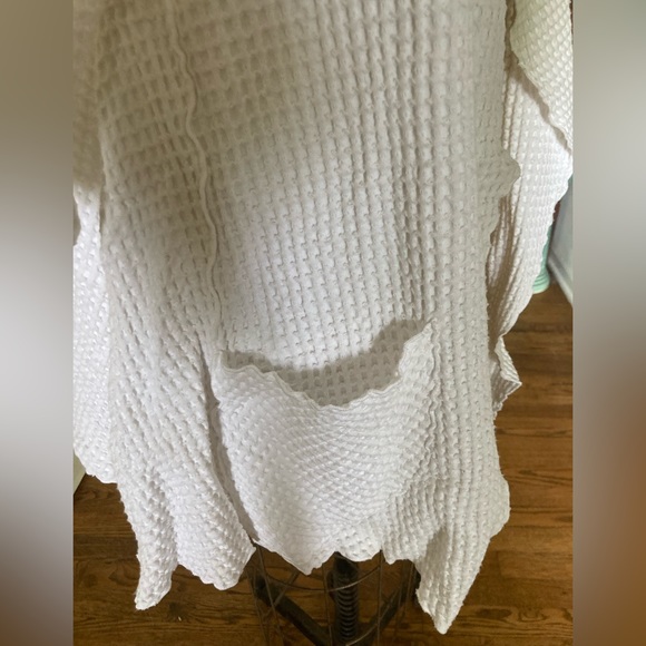 NWT FOCUS Waffle Swing Cardigan Jacket 100% preshrunk Cotton WHITE COASTAL MED - Picture 11 of 13